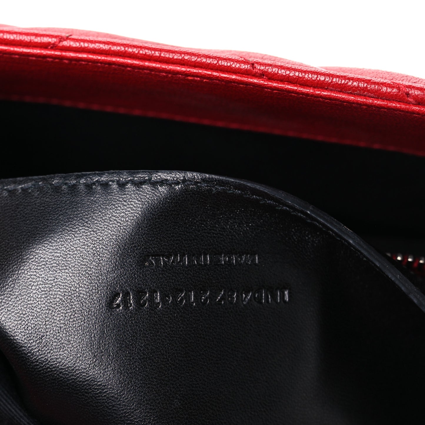 Sheepskin Matelasse Chevron Large College Monogram Satchel Rouge