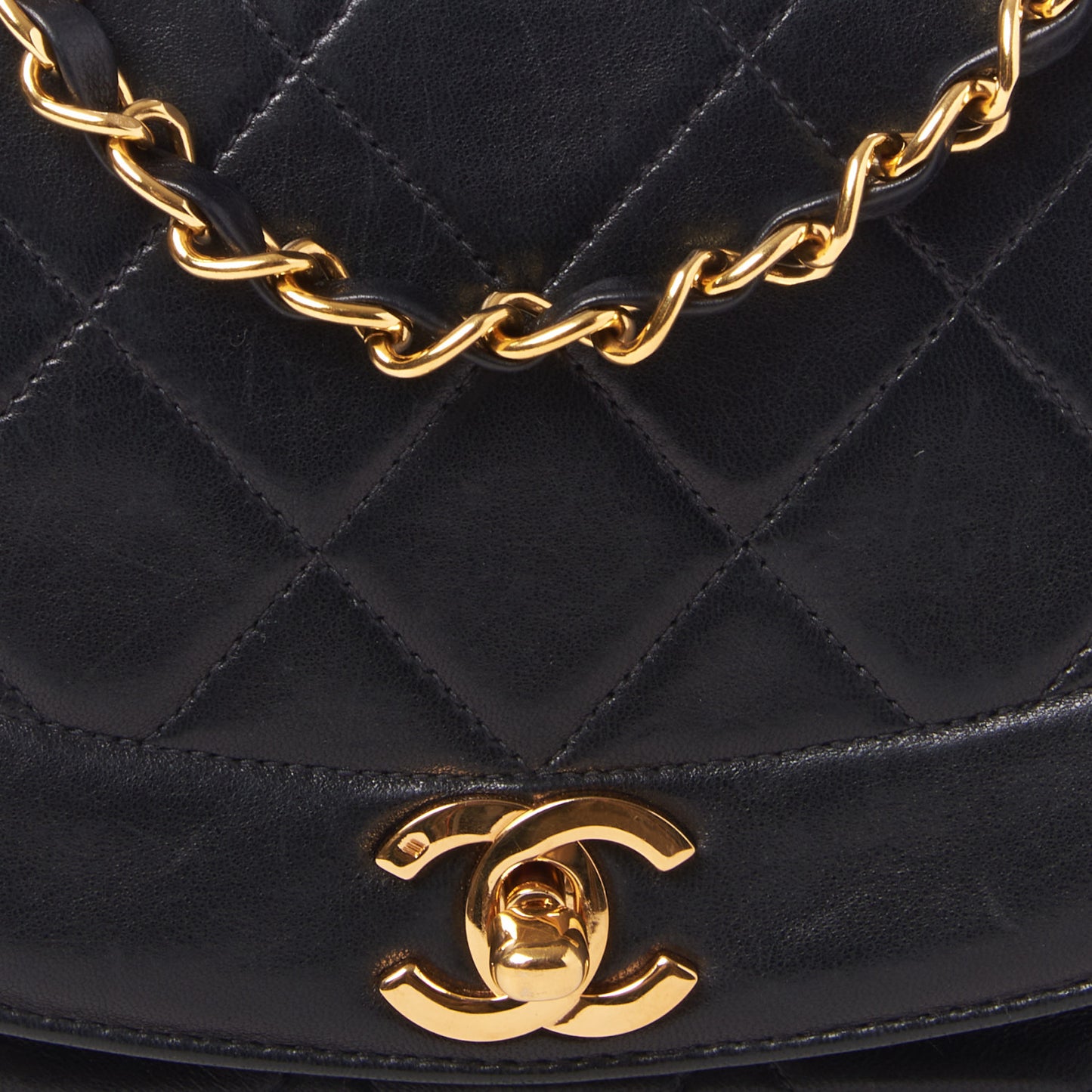 Lambskin Quilted Small Single Flap Black