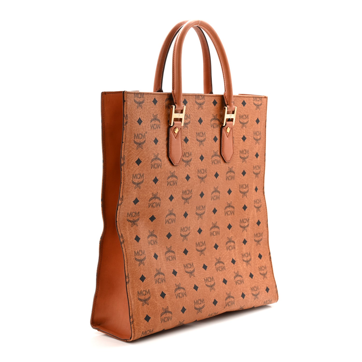 MCM Visetos Large Munchen Tote Cognac 3 of 10