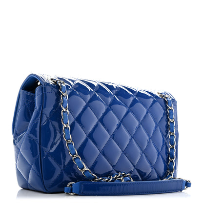Chanel Patent Quilted Large Coco Shine Flap Blue 3 of 12