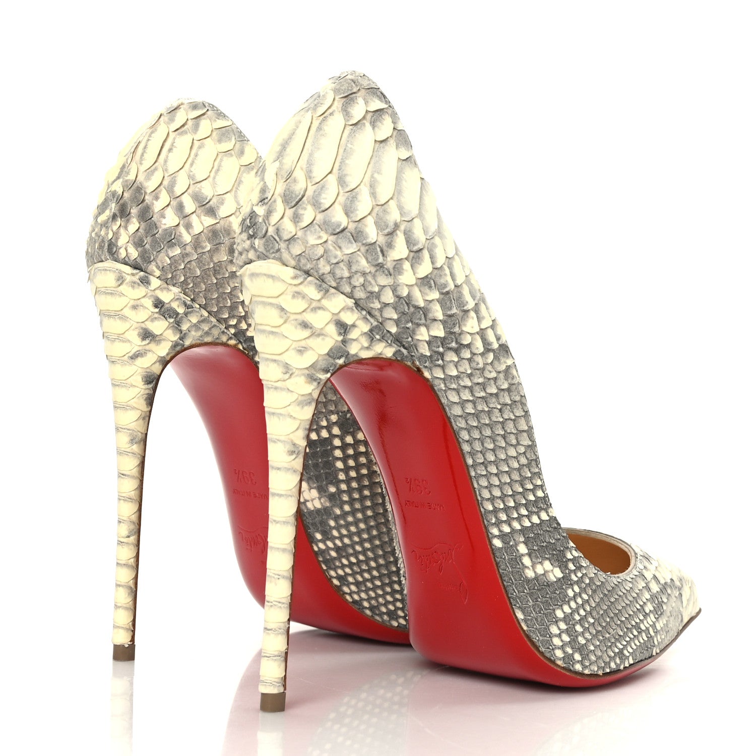 Christian Louboutin Snakeskin So Kate 120 Pumps 39.5 Cream Grey 4 of 8