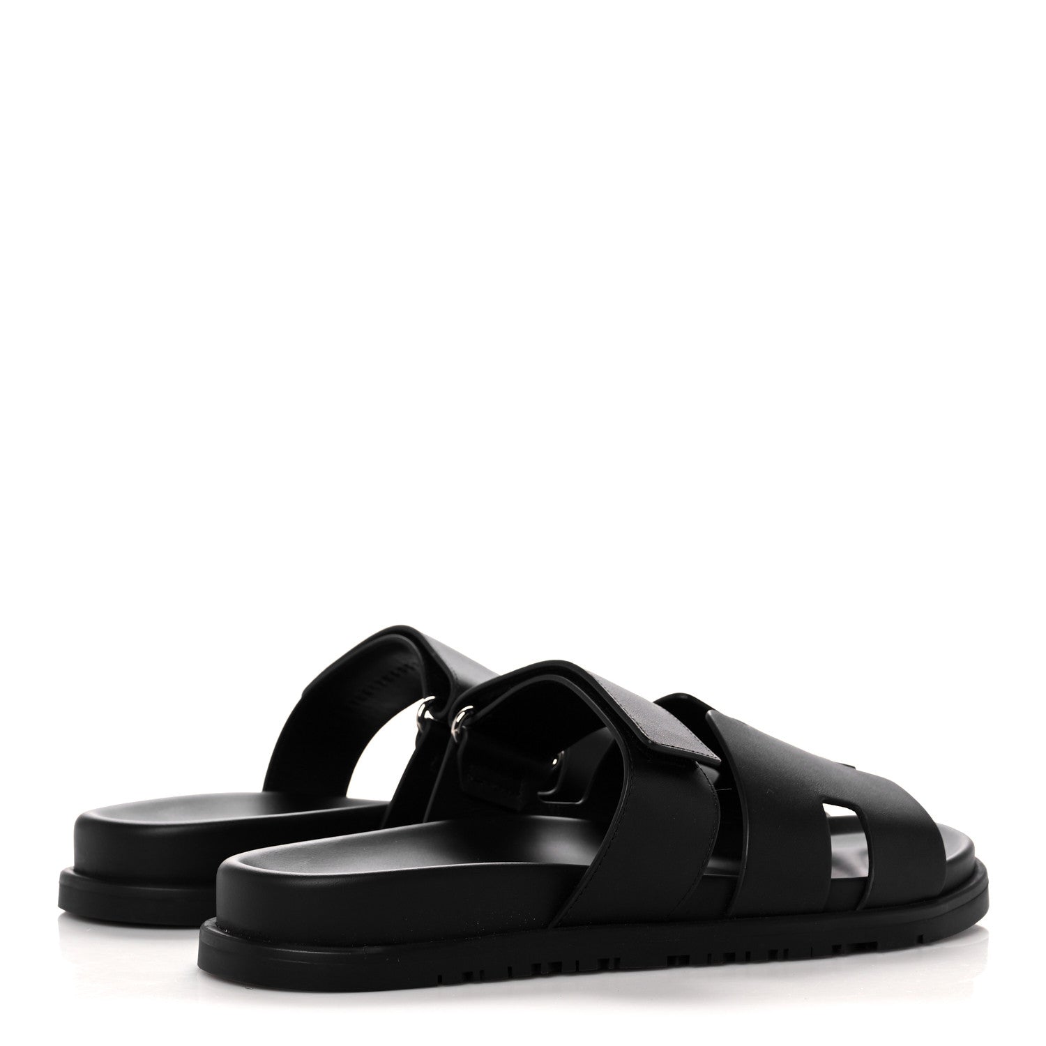 Hermes Calfskin Womens Chypre Sandals 40.5 Black 4 of 9