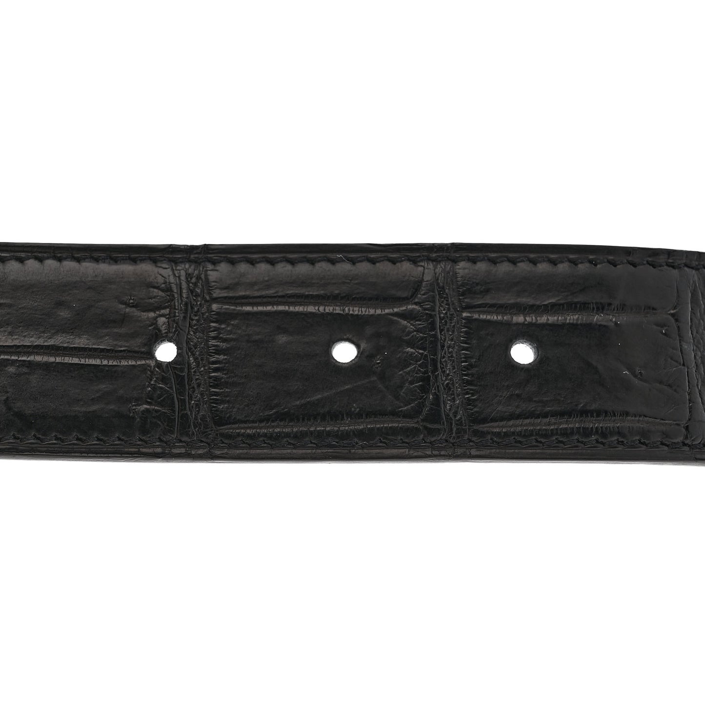 Matte Porosus Crocodile Monochrome 24mm Mini Constance H Belt 105 42 Black