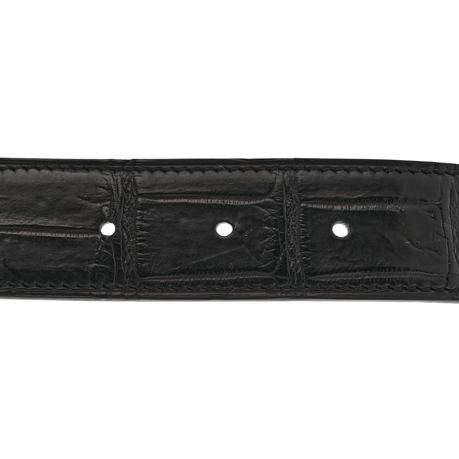 Hermes Matte Porosus Crocodile Monochrome 24mm Mini Constance H Belt 105 42 Black 4 of 5