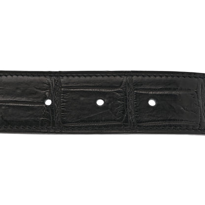 Hermes Matte Porosus Crocodile Monochrome 24mm Mini Constance H Belt 105 42 Black 4 of 5