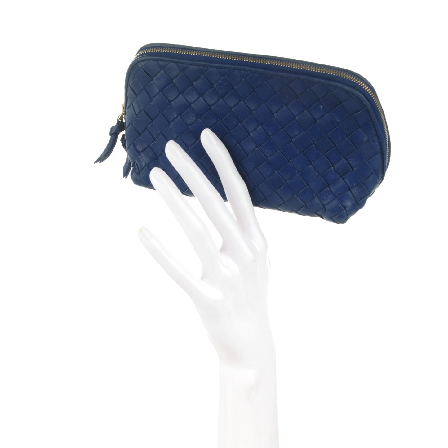 Nappa Intrecciato Cosmetic Case Cobalt