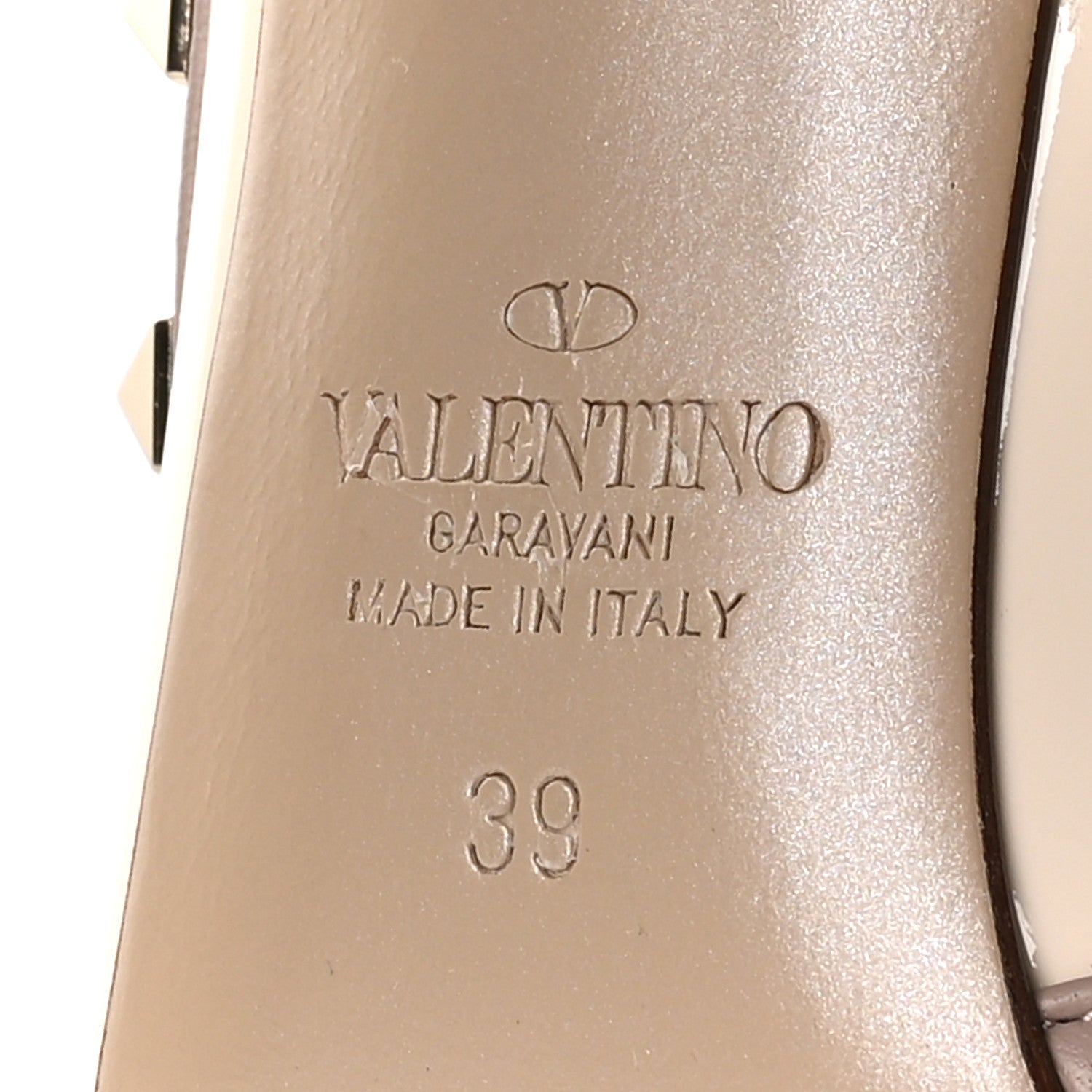 Valentino Garavani Patent Rockstud Ankle Strap 100mm Pumps 39 Light Ivory Poudre 7 of 8