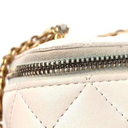 Chanel Lambskin Quilted Mini Vanity Case With Chain White 12 of 12