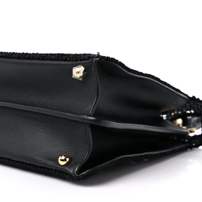 Fendi Calfskin Lace Medium Peekaboo I SEE U Satchel Black Multicolor Light Rose 10 of 10
