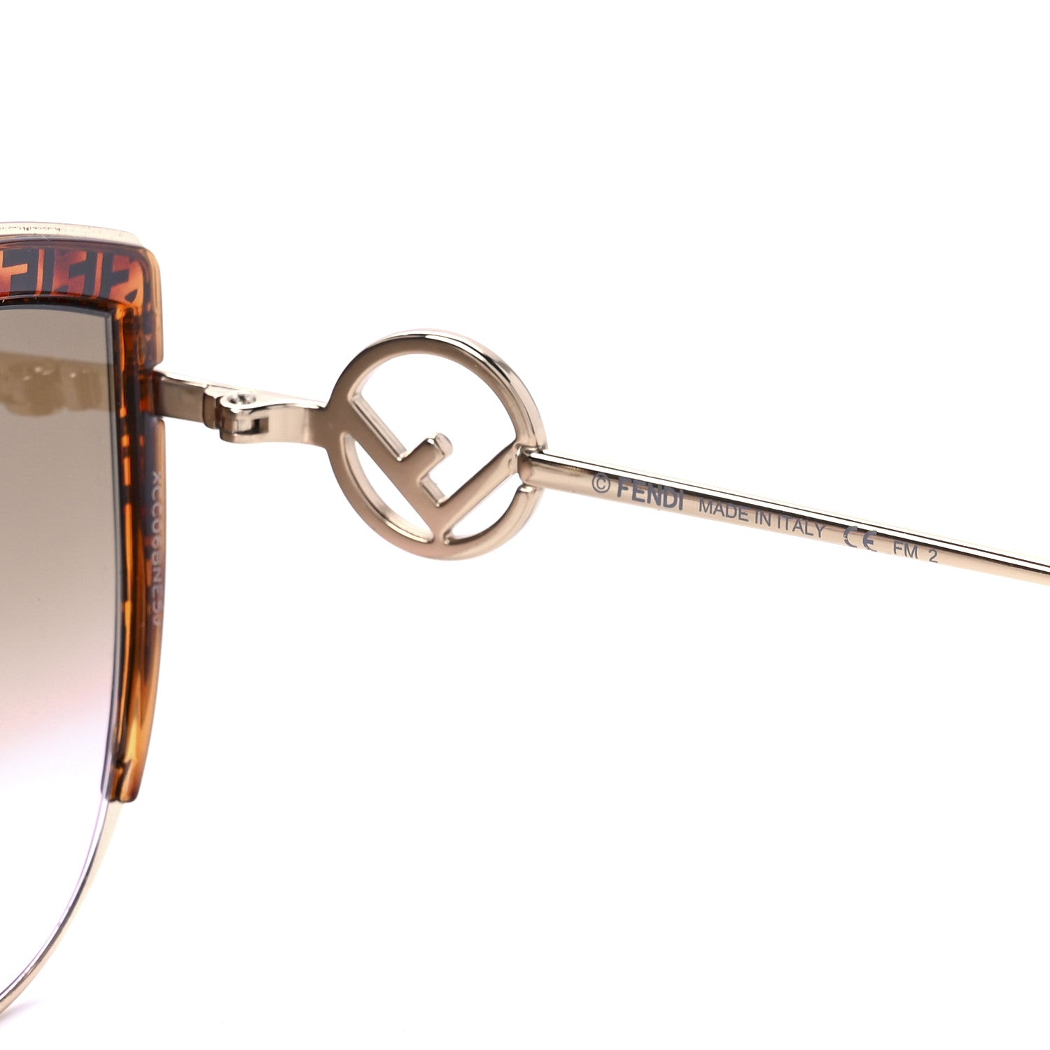 Fendi Metal Acetate F is Fendi FF Cat Eye Sunglasses FF 0290/S Gold 6 of 7