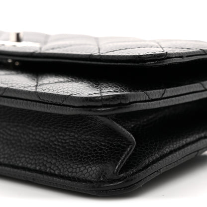 Chanel Caviar Quilted CC Turnlock Wallet On Chain WOC Black 11 of 12