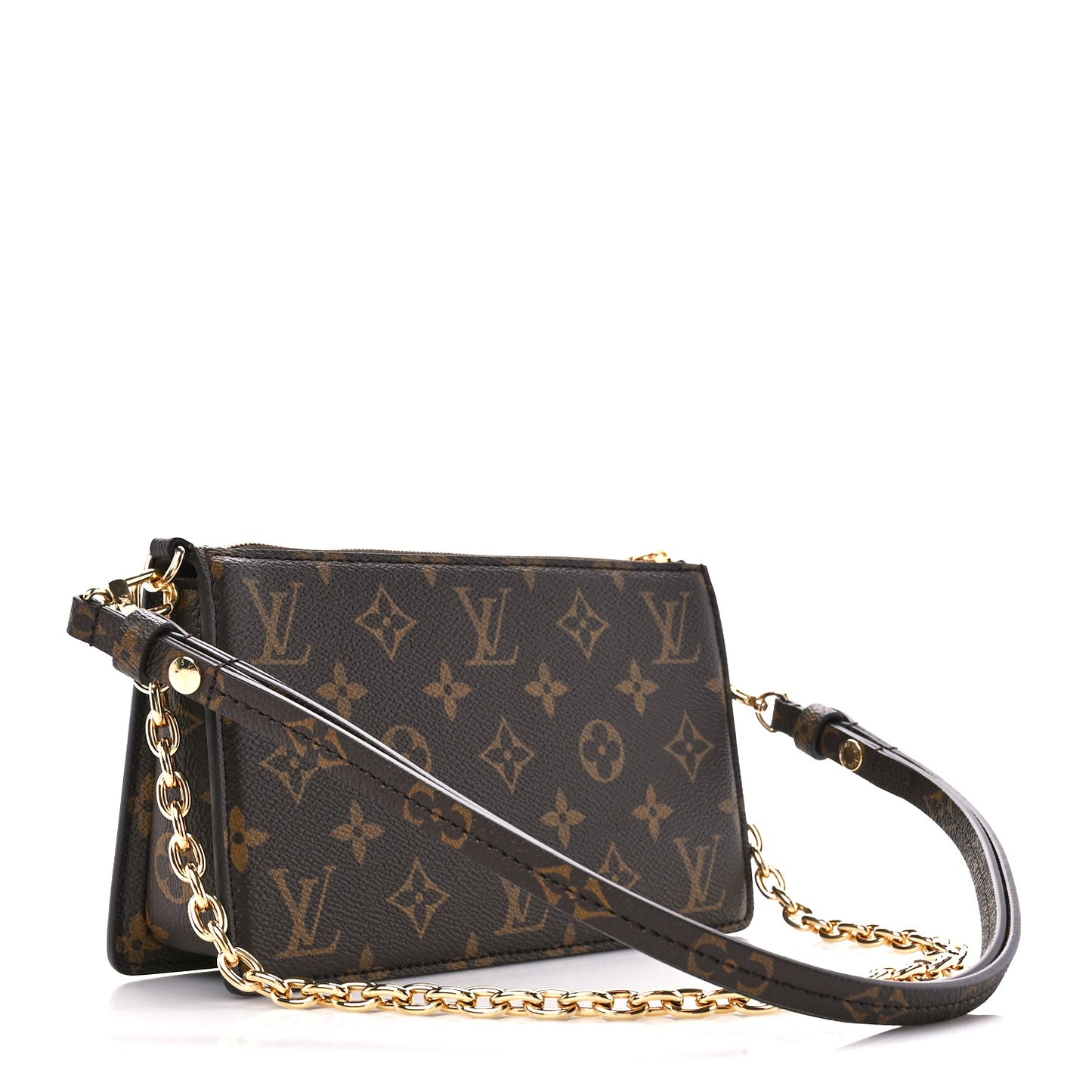 Monogram Calfskin Embossed Lexington Pouch Blue Green