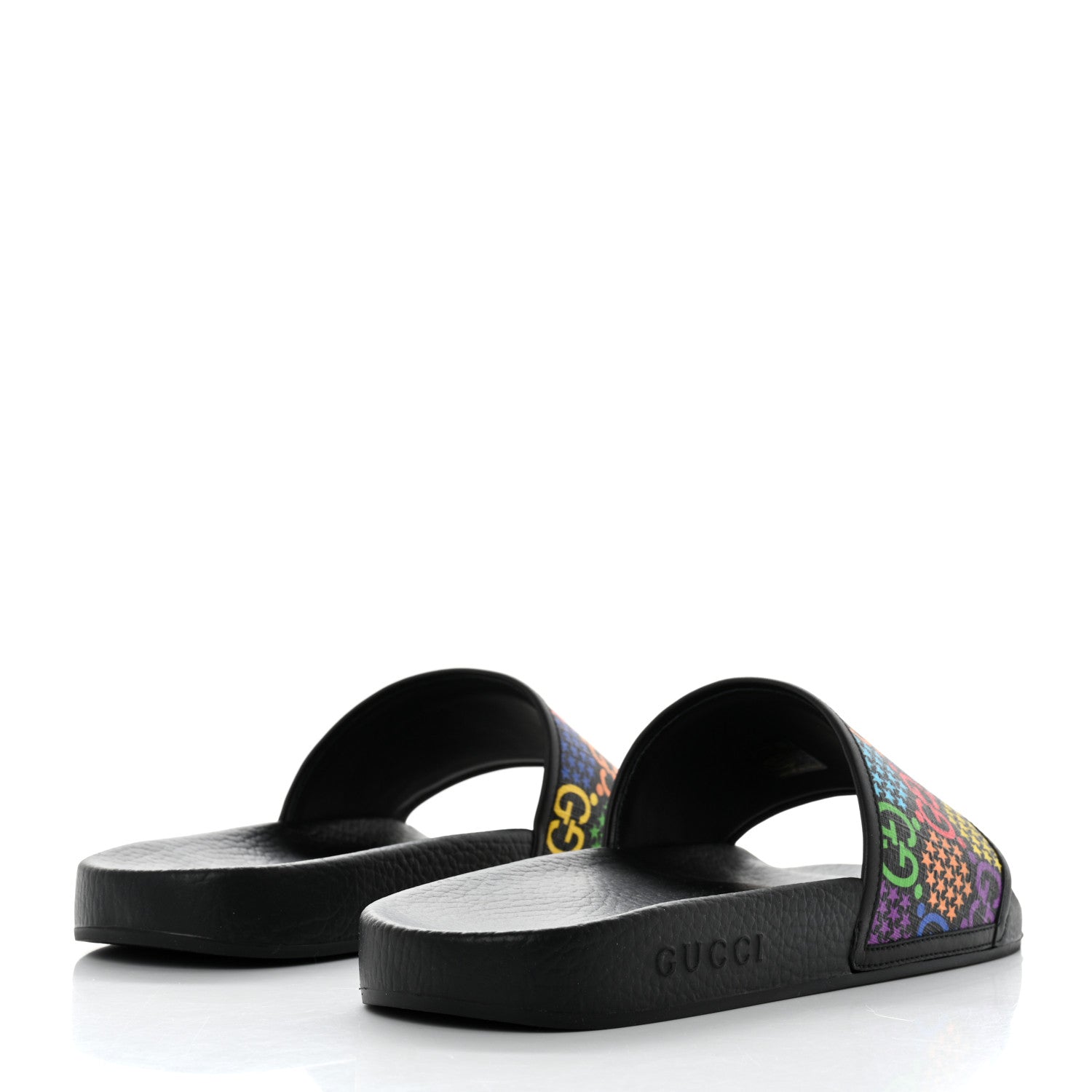 Gucci GG Supreme Monogram Psychedelic Slide Sandals 11 Black Multicolor 4 of 8