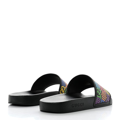 Gucci GG Supreme Monogram Psychedelic Slide Sandals 11 Black Multicolor 4 of 8