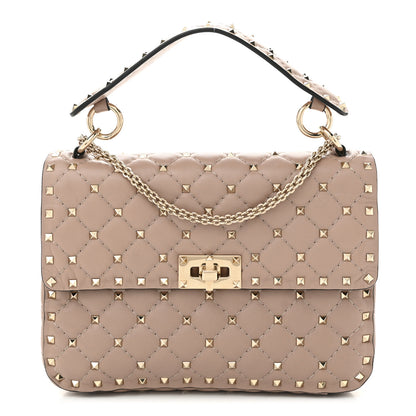 Valentino Garavani Lambskin Medium Rockstud Spike Shoulder Bag Poudre 1 of 9