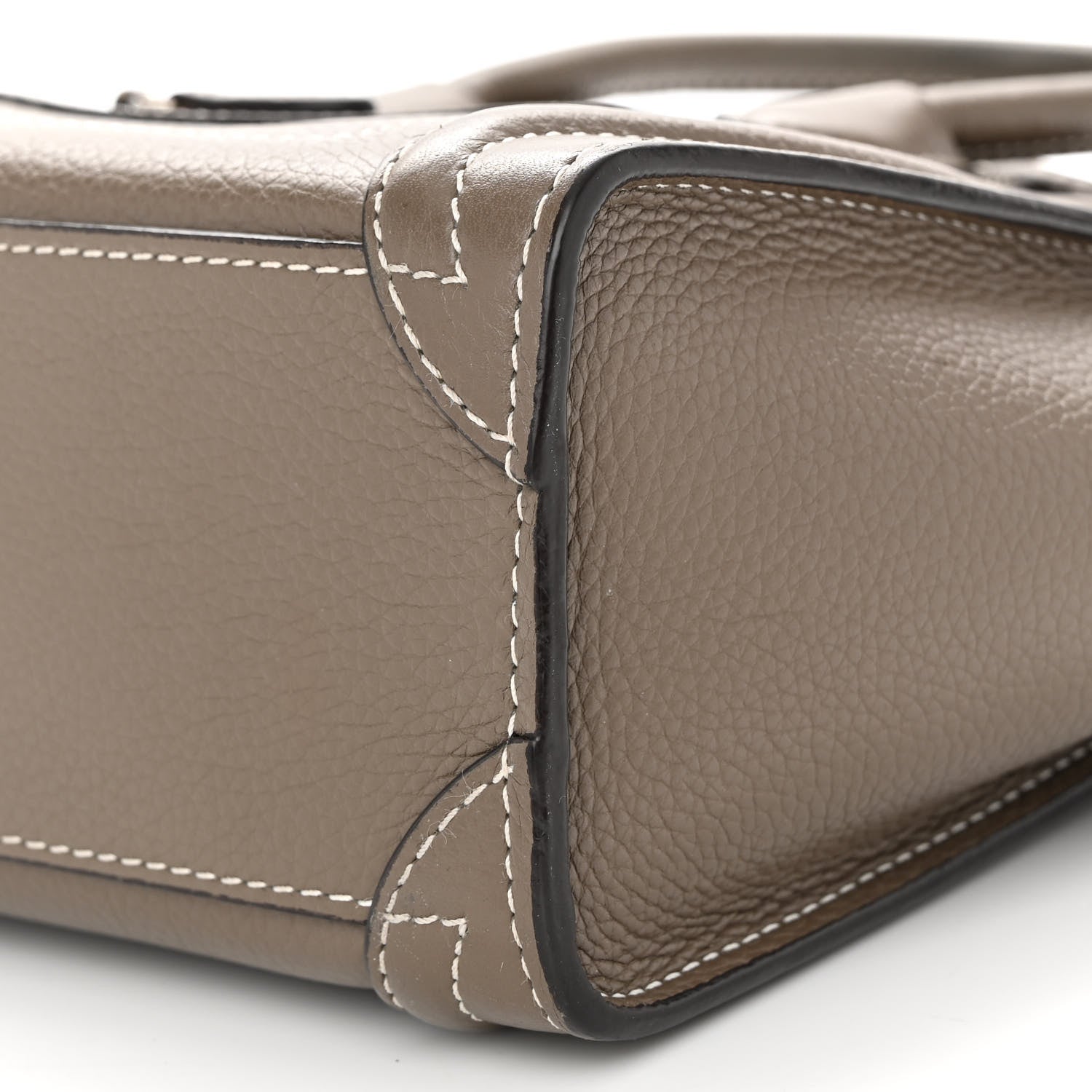 Celine Drummed Calfskin Nano Luggage Souris 10 of 16