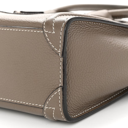 Celine Drummed Calfskin Nano Luggage Souris 10 of 16
