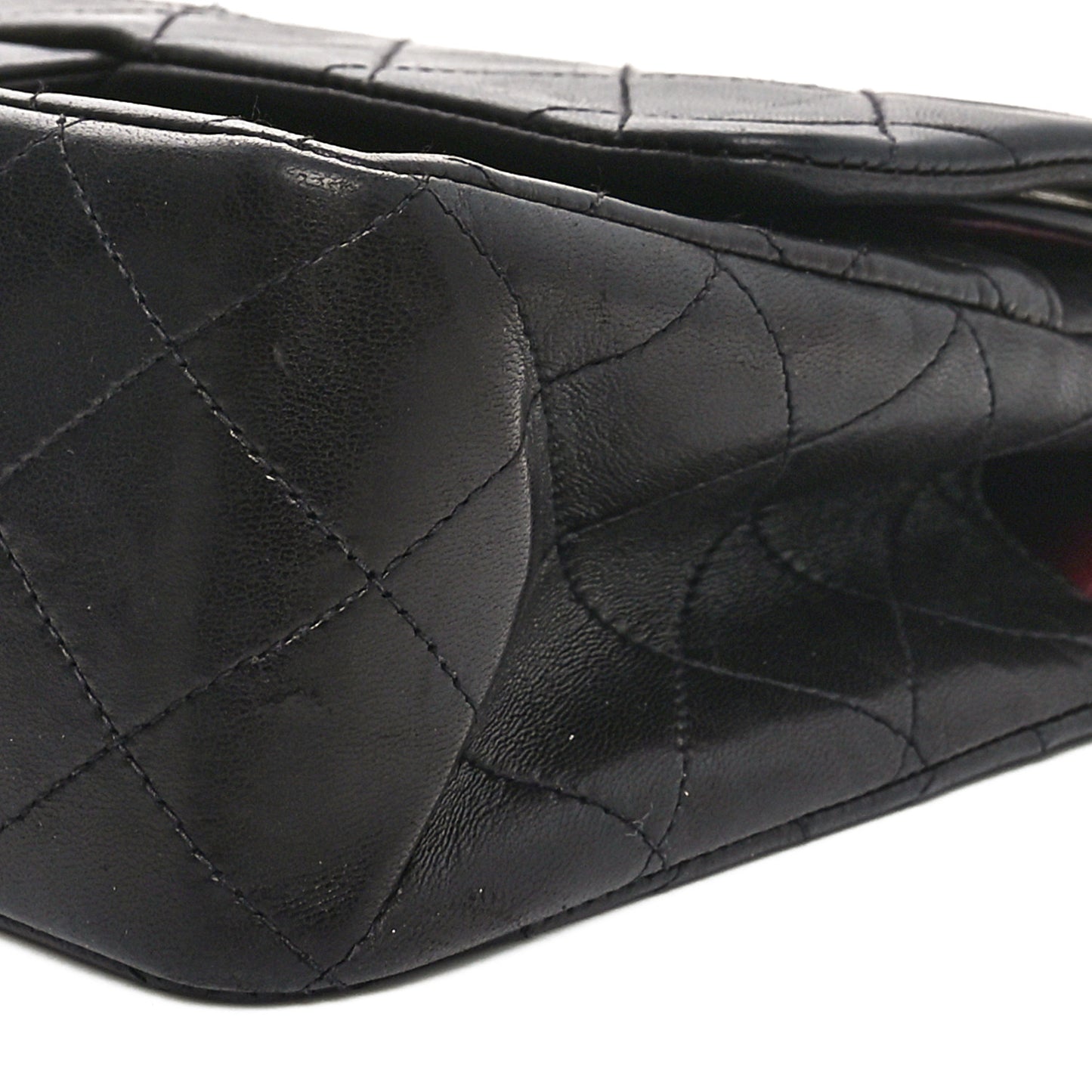 Lambskin Quilted Medium Double Flap Black