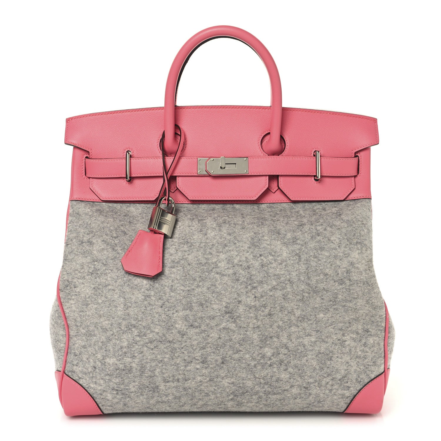 Hermes Evercolor Todoo Feutre HAC Birkin 40 Gris Clair Rose Azalee 1 of 13