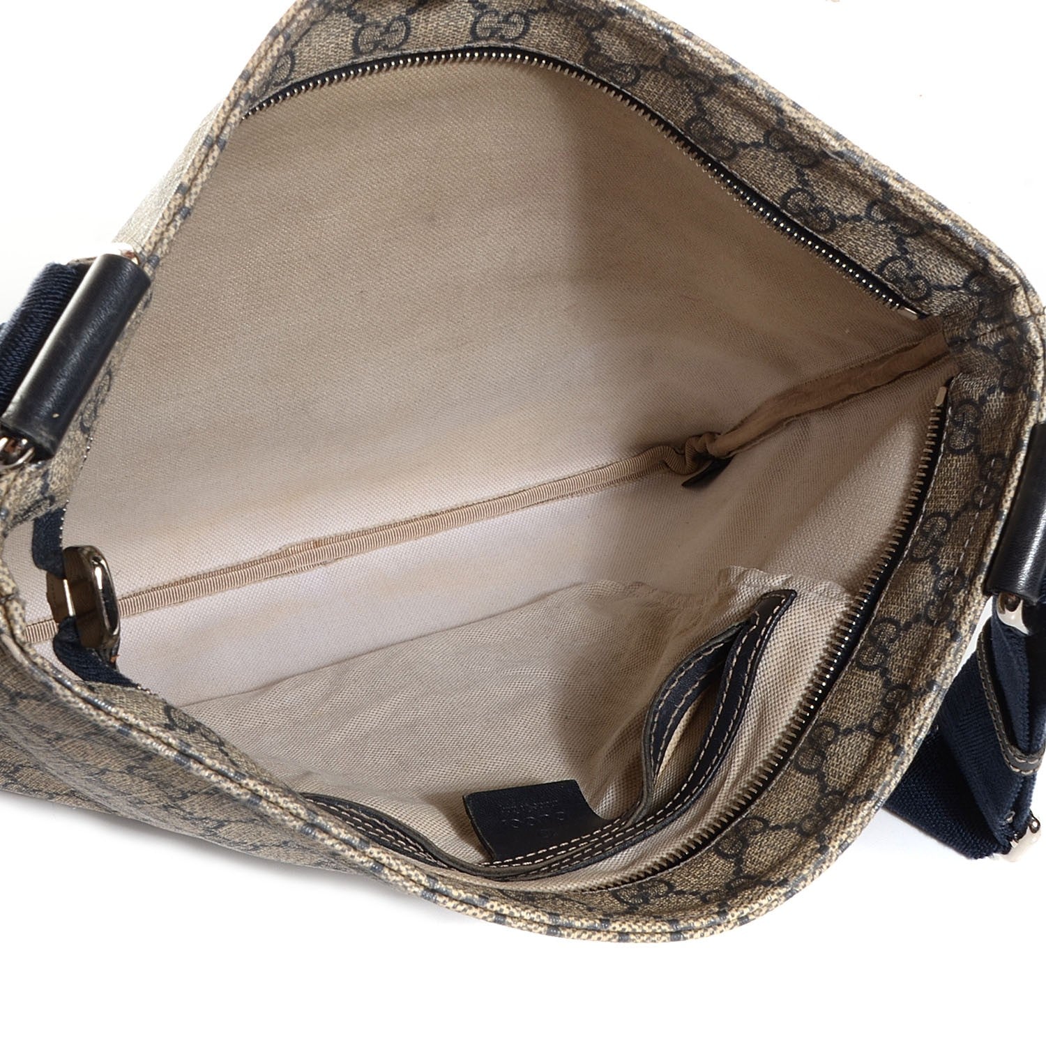 Gucci GG Plus Monogram Large Flat Messenger Bag Beige Blue 5 of 9