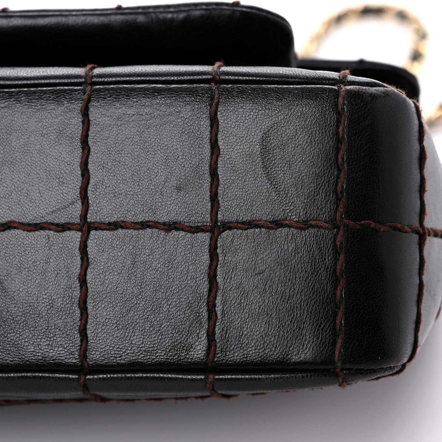 Chanel Lambskin Stitched Chocolate Bar Single Flap Brown 15 of 17