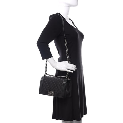 Chanel Caviar Quilted Medium Boy Flap Black 2 of 12