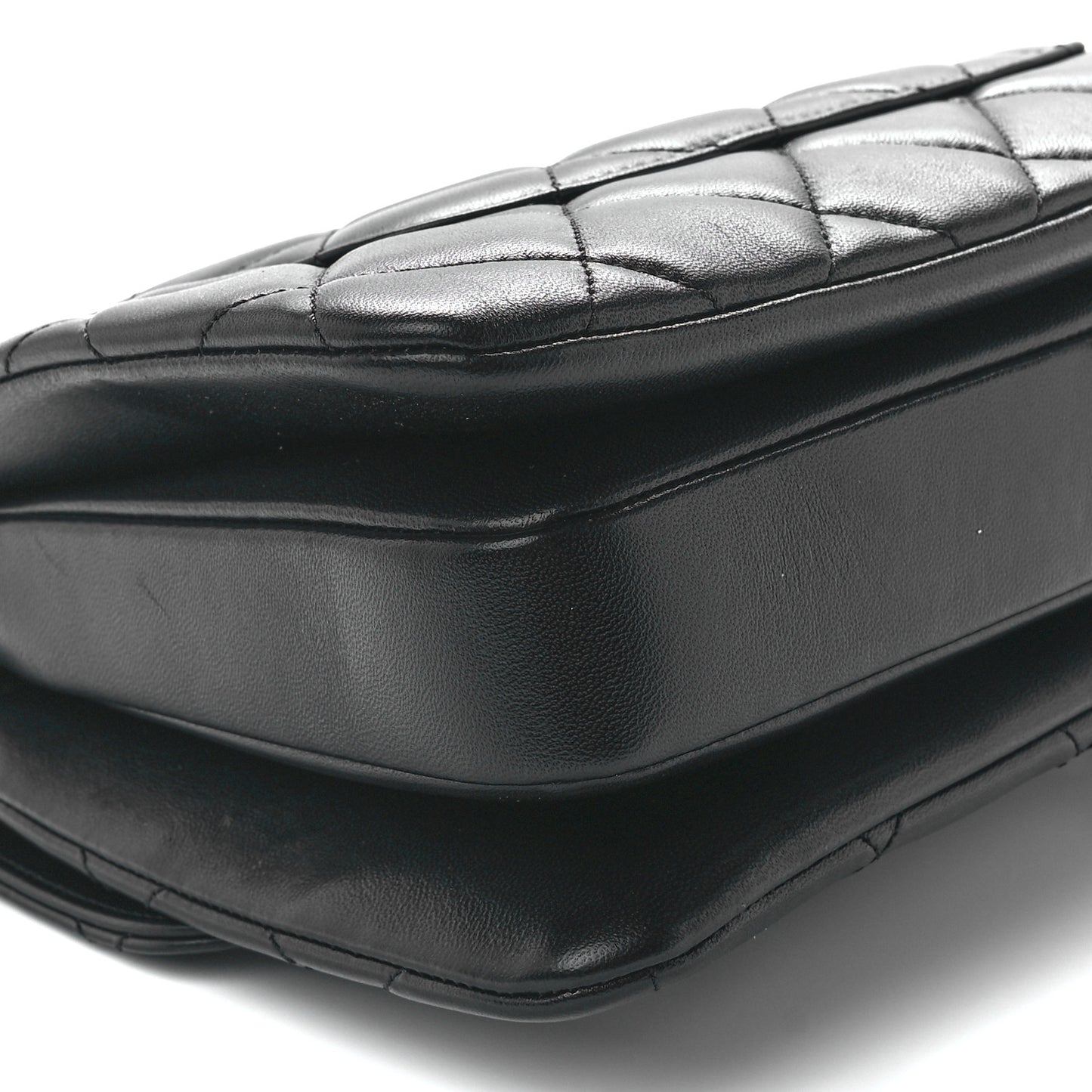 Lambskin Quilted Small Trendy CC Dual Handle Flap Bag Black