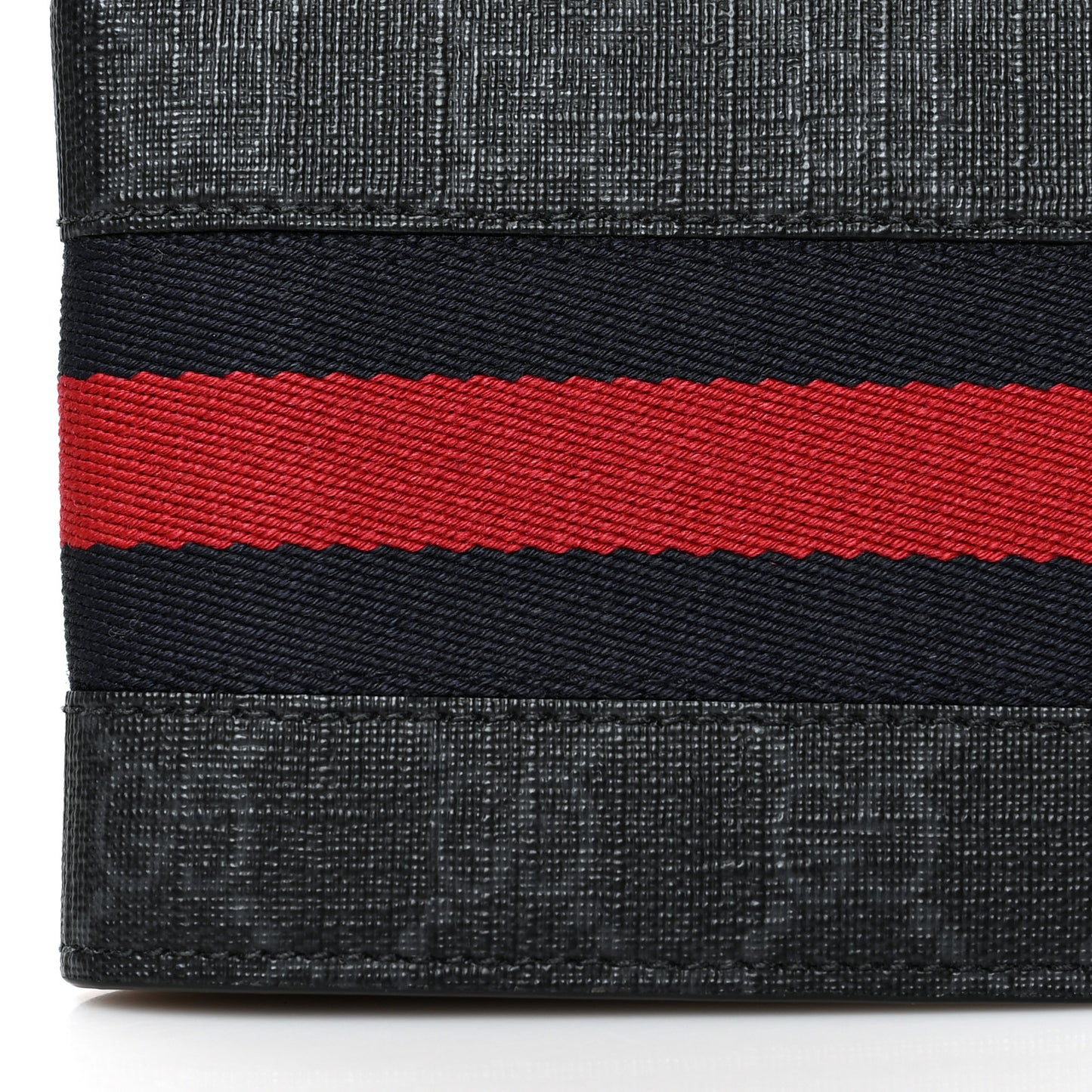 GG Supreme Monogram Selleria Calfskin Web New Web Bi-Fold Wallet Black