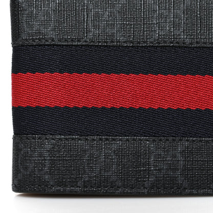 Gucci GG Supreme Monogram Selleria Calfskin Web New Web Bi-Fold Wallet Black 7 of 8