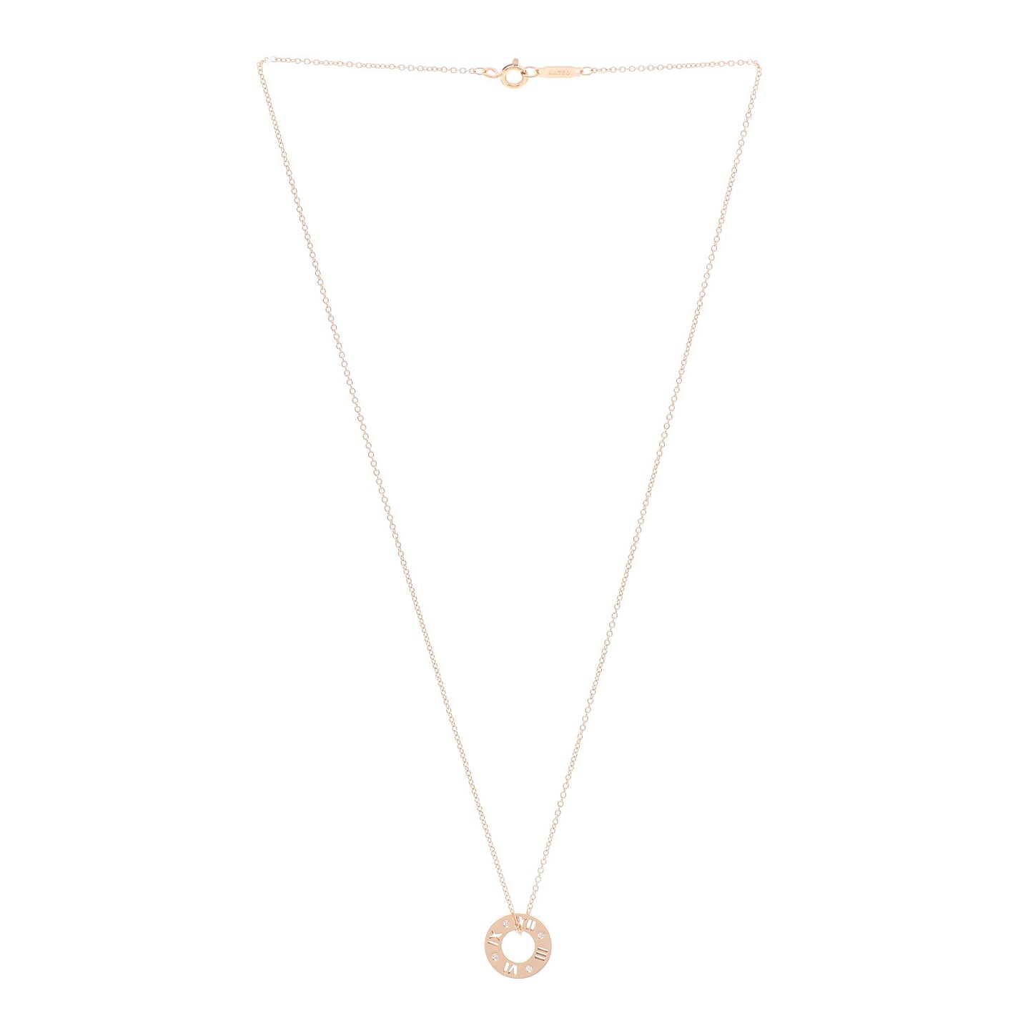 18K Rose Gold Diamond Atlas Pierced Pendant Necklace