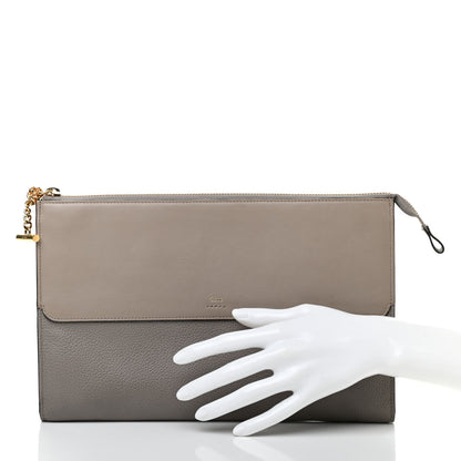 Chloe Grained Calfskin Joe Clutch Motty Grey 2 of 10