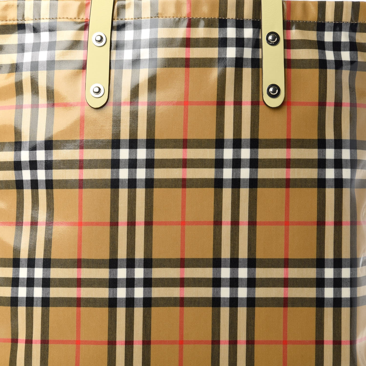 Burberry Coated Canvas Vintage Check Shopper Tote Antique Yellow 10 of 10