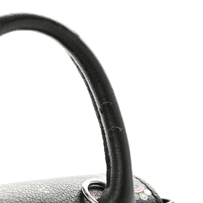 Louis Vuitton Calfskin Flower Lockme Mini Backpack Black Multicolor 12 of 14