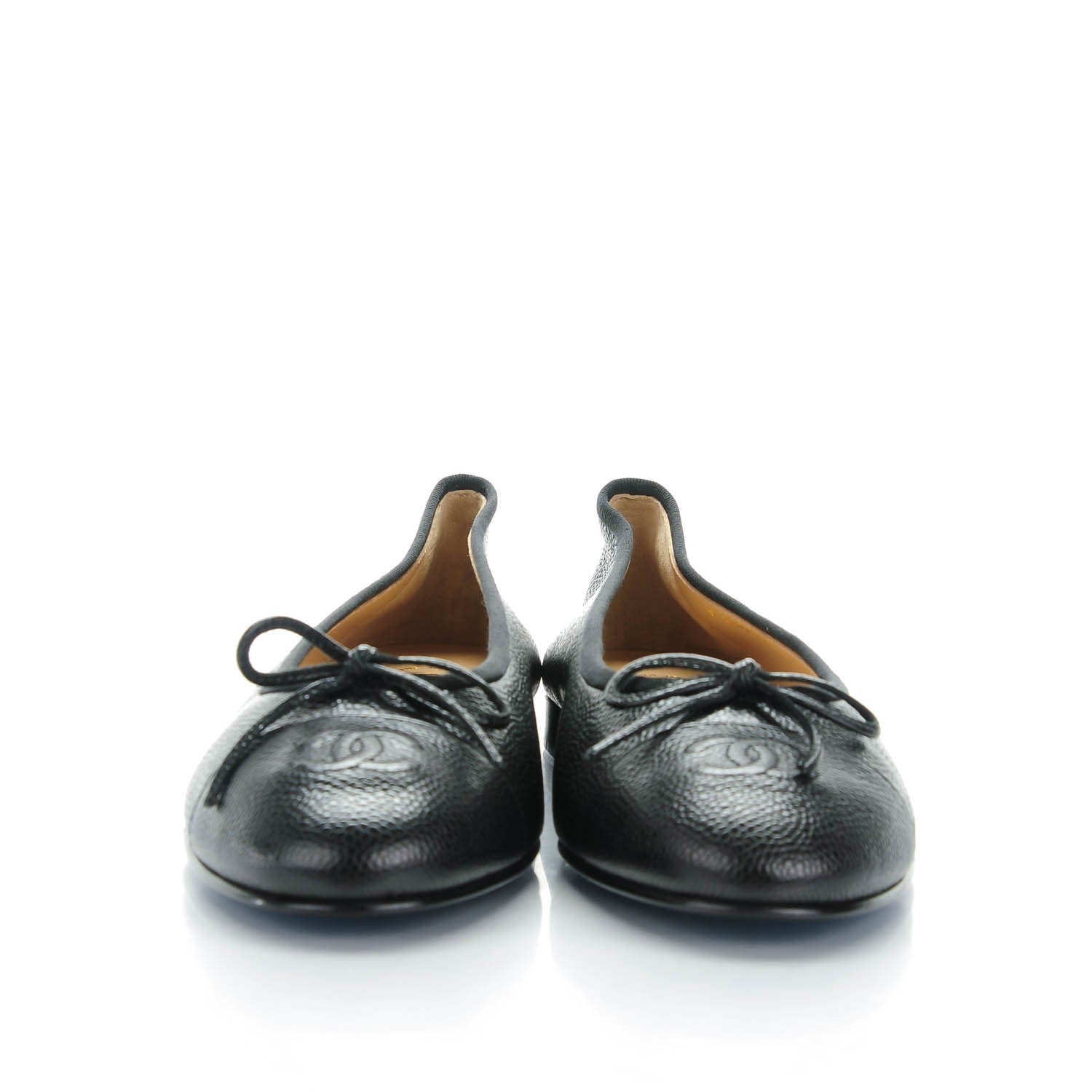 Chanel Caviar CC Cap Toe Ballerina Flats 39 Black 2 of 7