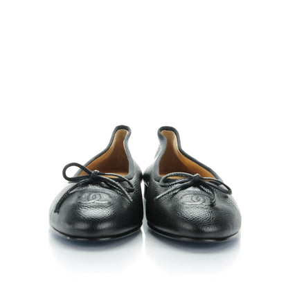 Chanel Caviar CC Cap Toe Ballerina Flats 39 Black 2 of 7