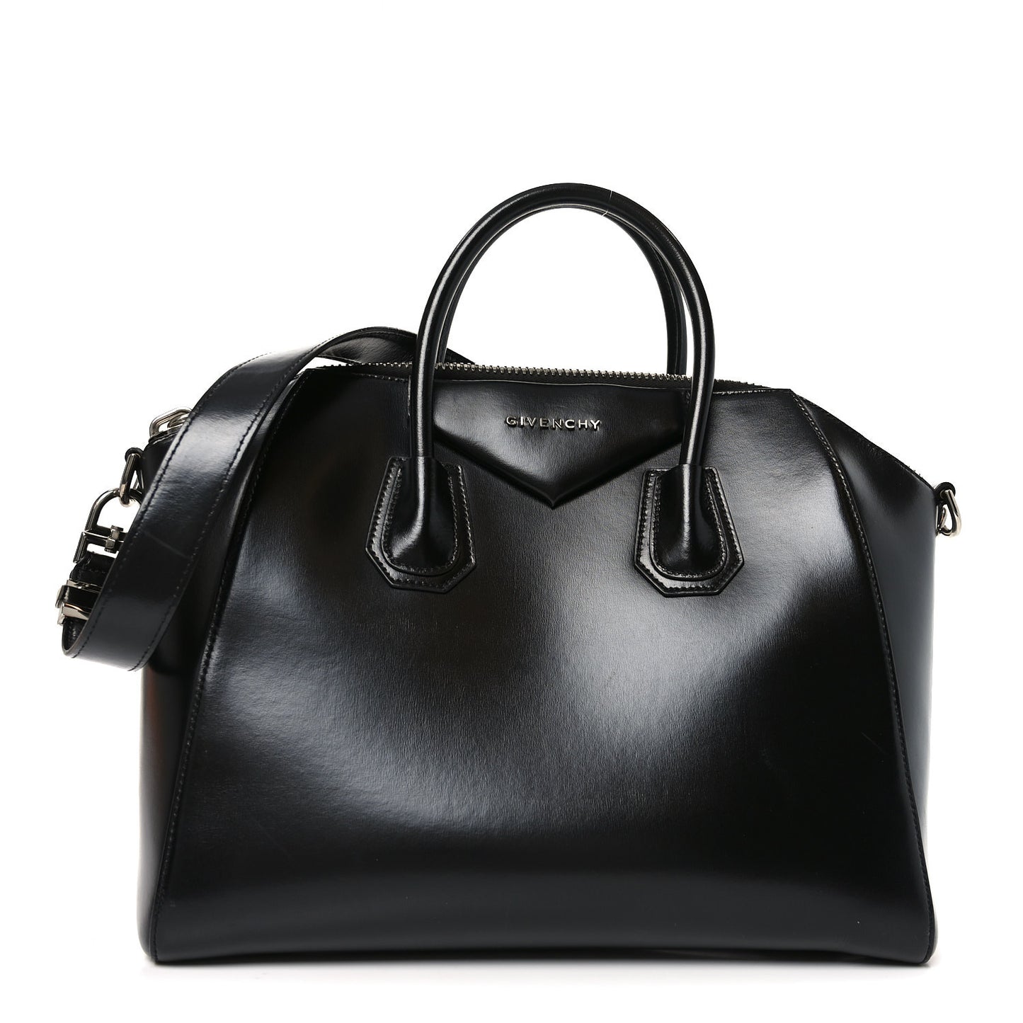 Shiny Lord Calfskin Medium Antigona Black