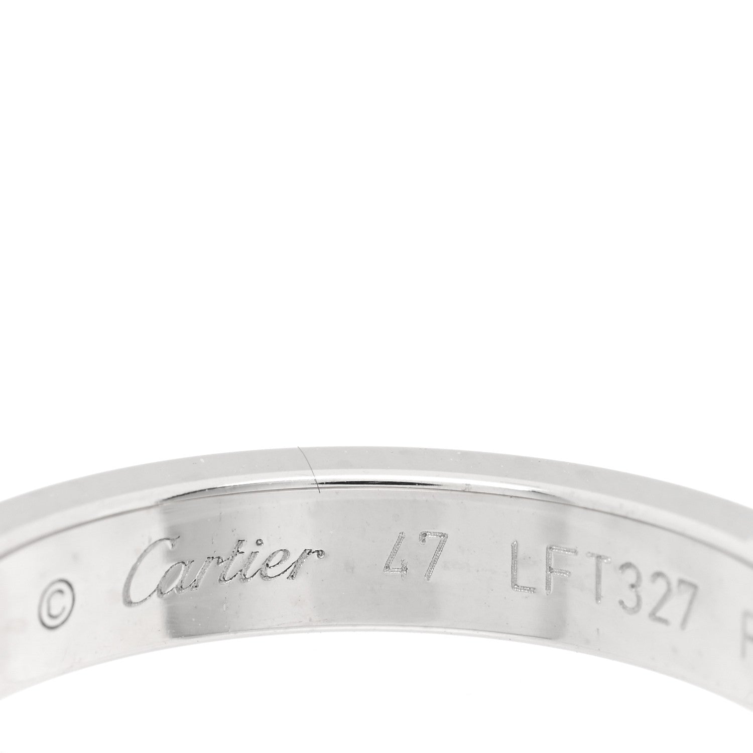 Cartier Platinum Diamond 3mm C De Cartier Wedding Band Ring 47 4 4 of 4