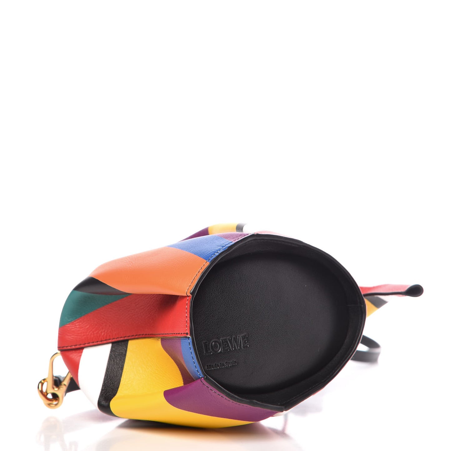 Calfskin Mini Striped Elephant Crossbody Bag Multicolor