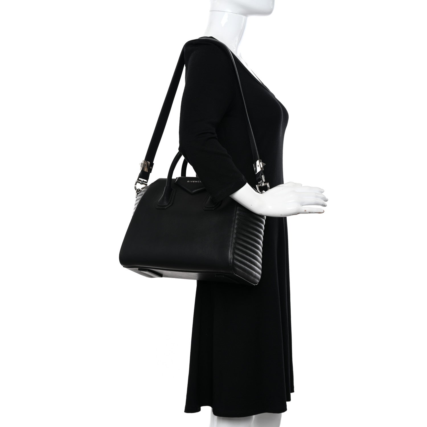 Givenchy Smooth Calfskin Stitched Small Antigona Black 2 of 11
