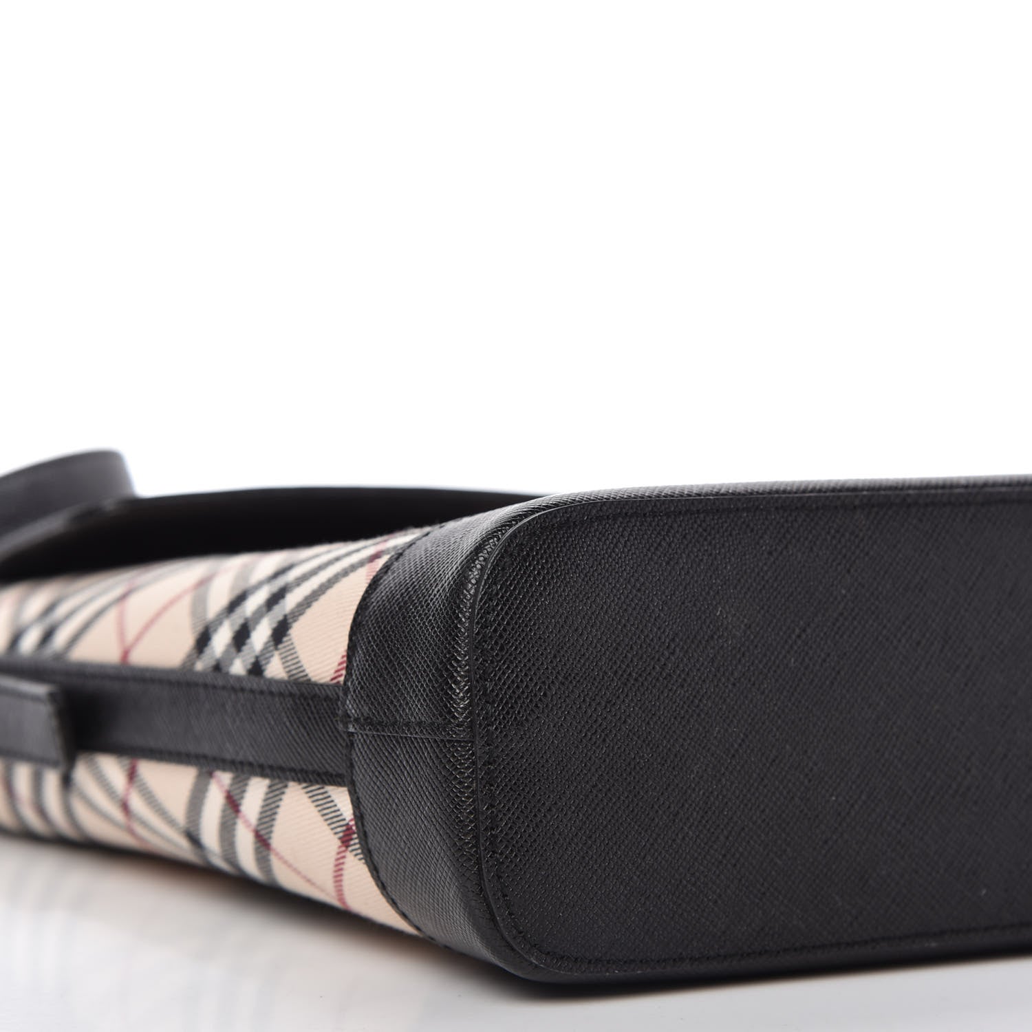 Burberry Calfskin Nova Check Shoulder Bag Black 6 of 9