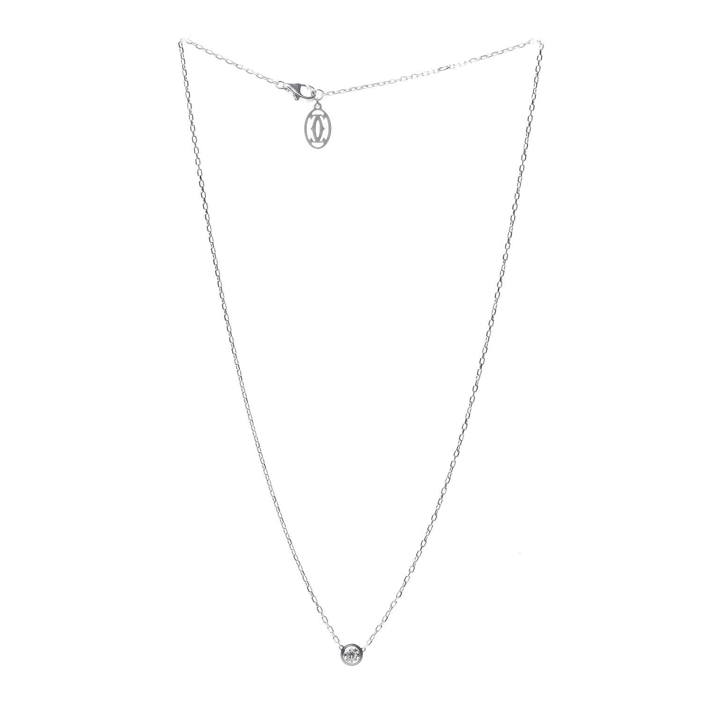 18K White Gold Diamond LM D'Amour Pendant Necklace