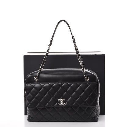 Chanel Lambskin Quilted Bowler Flap Shoulder Bag Black 8 of 8