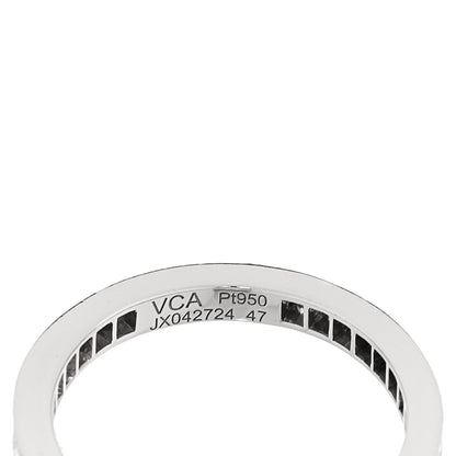 Van Cleef & Arpels Platinum Diamond 2.1mm Romance Wedding Band Ring 47 4.25 4 of 4