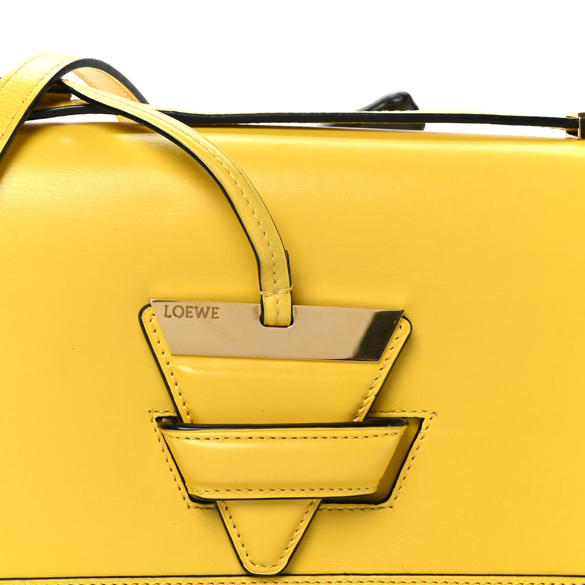 Loewe Calfskin Medium Barcelona Shoulder Bag Yellow 7 of 9