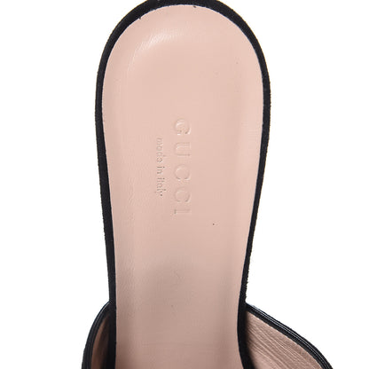Gucci Kid Scamosciato GG Marmont Fringe 75mm Slide Sandals 39 Black 7 of 10