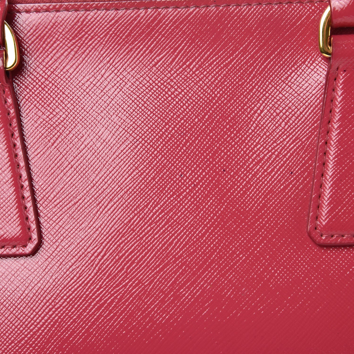 Prada Saffiano Vernice Mini Galleria Double Zip Tote Peonia 12 of 14