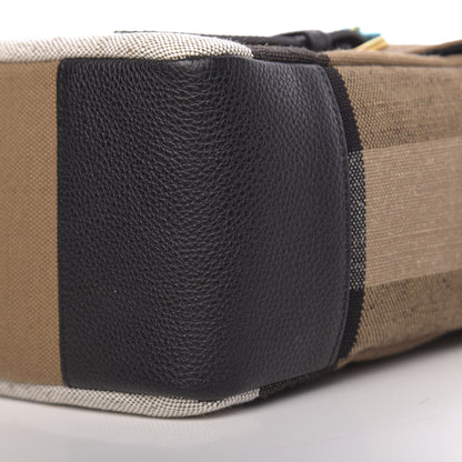 Burberry Canvas Mega Check Large Baildon Messenger Bag Black 8 of 9