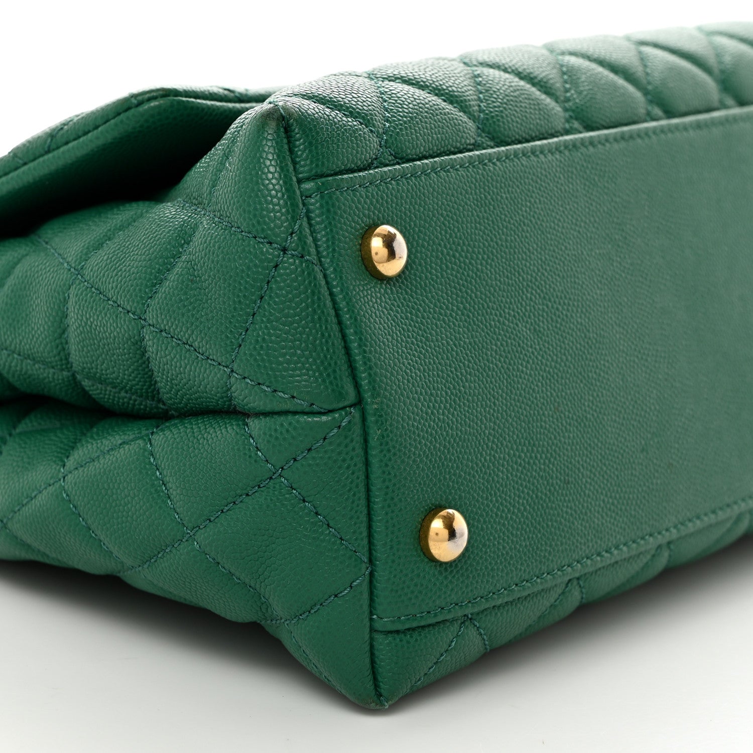 Chanel Caviar Quilted Small Coco Handle Flap Green 9 of 10