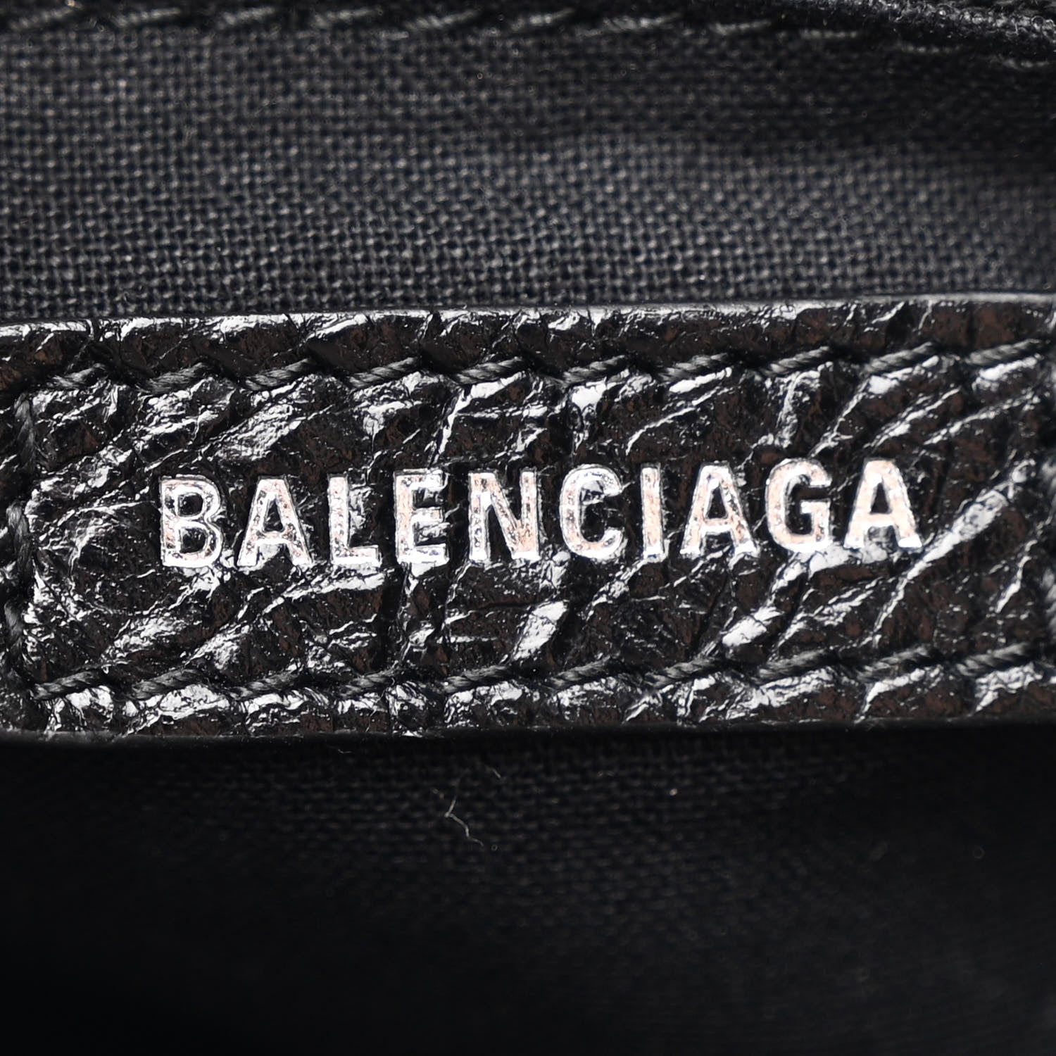 Balenciaga Agneau Classic Hardware S City Logo Strap Black White 7 of 12