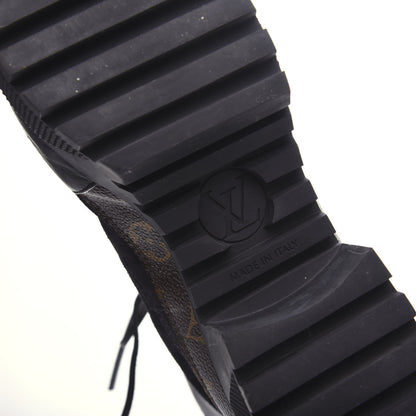 Louis Vuitton Suede Calfskin Monogram Laureate Platform Desert Boots 40 Black 8 of 10